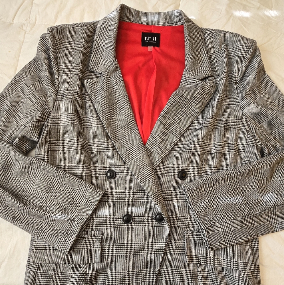 Gray Textured Wool-Blend Suit Jacket